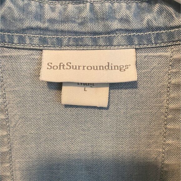 Soft Surroundings Denim Long Sleeve Top - Picture 3 of 6